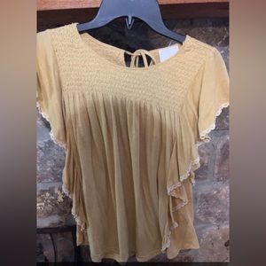 yellow boutique top size small $10